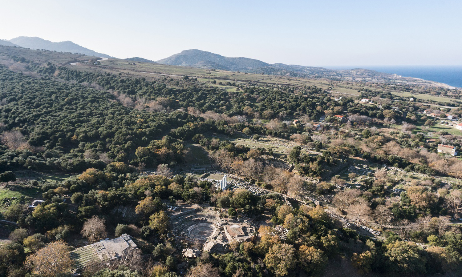 Air-view of the Sanctuary of the Great Gods from the NE.